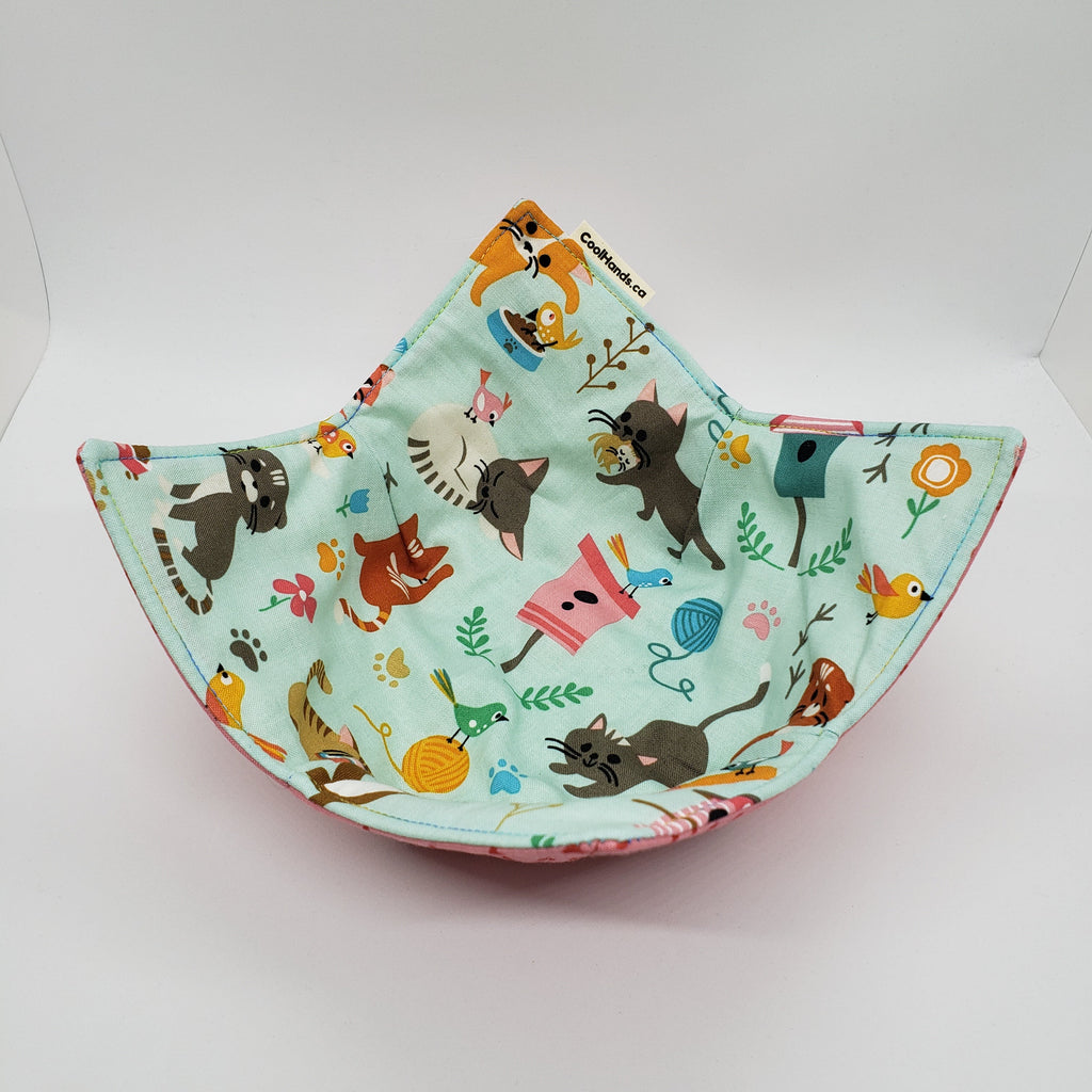 100% Cotton Microwavable Bowl Cozy - The Whole Kitten Caboodle