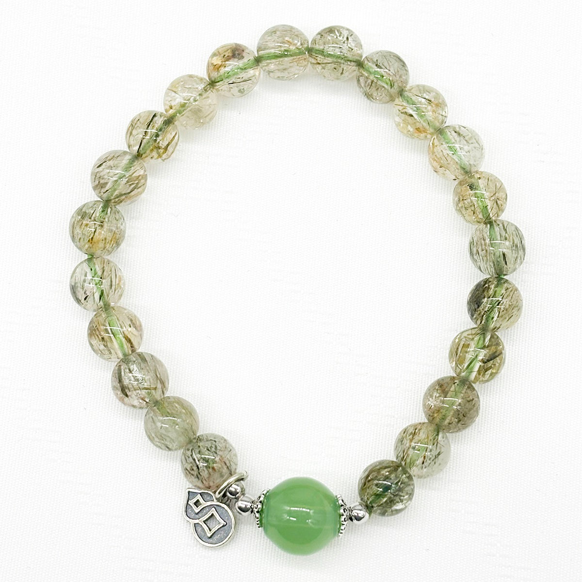 Sterling Silver Crystal Aroma Bracelet - Ghost Phantom Quartz | Energy & Healing | Diffuser Jewelry | Unique Gift
