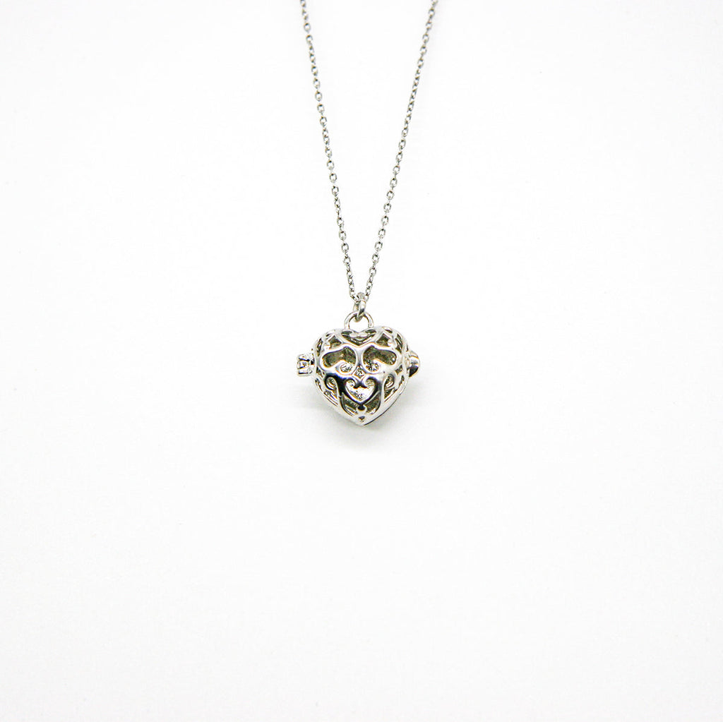 Love Heart Aroma Necklace | Energy & Healing | White Gold - Rose Gold | Love Gift