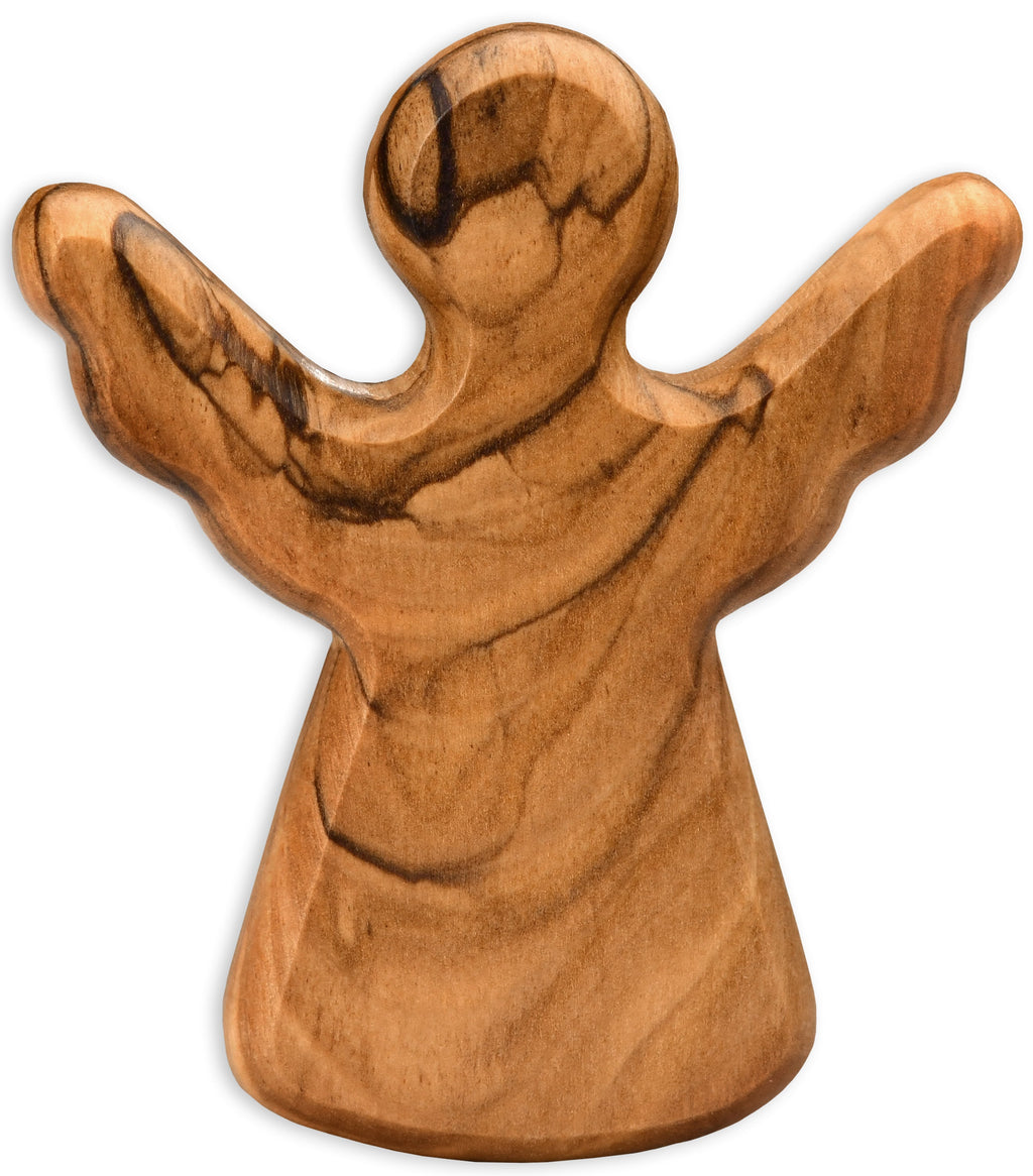 Guardian Angel Worry Stone made of Olive Wood | Small Lucky Charm Gift for Christening, Birth & Communion