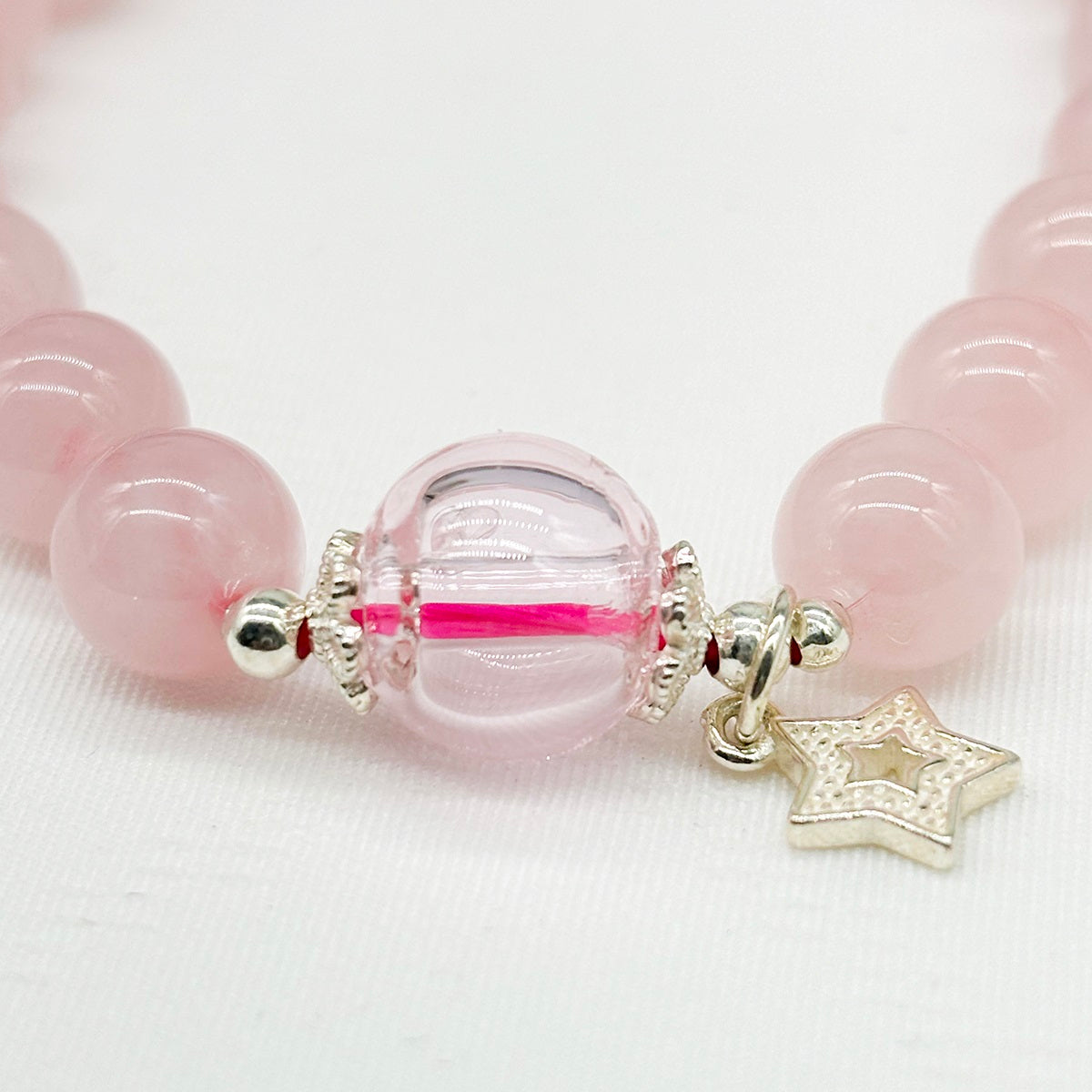 Sterling Silver Crystal Aroma Bracelet - Rose Quartz | Energy & Healing | Diffuser Jewelry