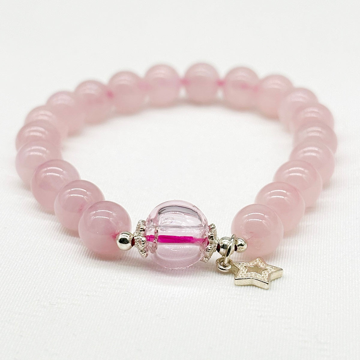 Sterling Silver Crystal Aroma Bracelet - Rose Quartz | Energy & Healing | Diffuser Jewelry